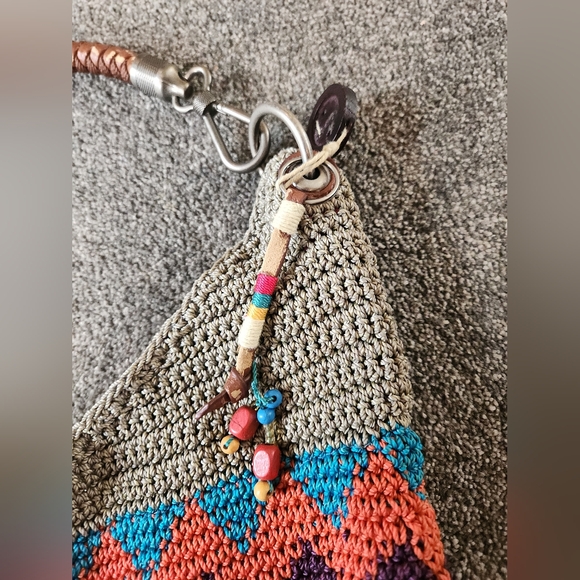 The SAK Bennett Crochet  Monterey‎ Stripe Shoulder Bag Boho Festival Retro - Picture 5 of 7